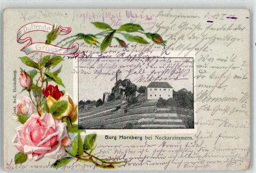 74865 W6951 Neckarzimmern Prägedruck 1904 Burg Hornberg