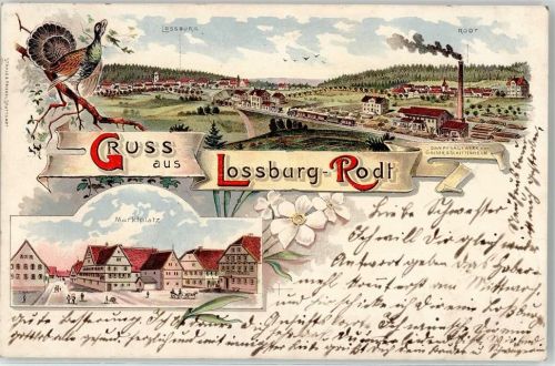 Loßburg 1900 Marktplatz Dampfsägewerk Rodt