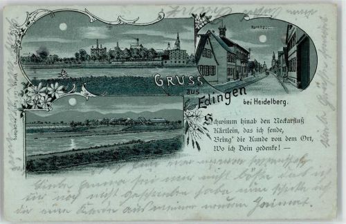 68535 W6803 Edingen-Neckarhausen Lithographie Rathaus
