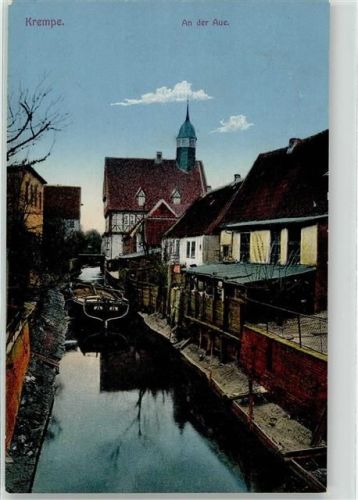 25361 W2204 Krempe , Holst 1911 - An der Aue Boot Kirche