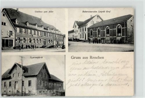 Renchen Gasthaus zum Adler Bahnhof Gasthaus Graf Zigarrenfabrik
