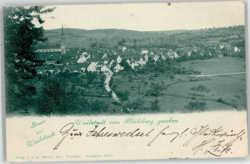 74915 W6923 Waibstadt - 1901 Blick vom Mühlberg
