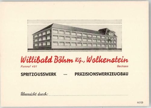 Wolkenstein Spritzgussfabrik Willibald Böhm