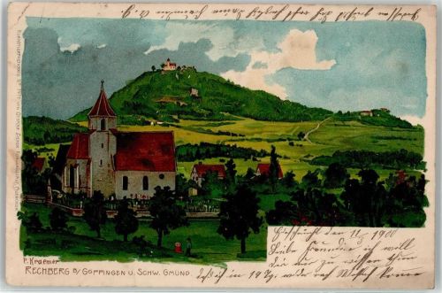 Rechberg 1900 Kirche sign. P.Kraemer