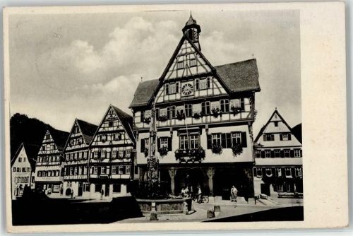 78147 W7741 Urach , Baden - Rathaus Marktbrunnen