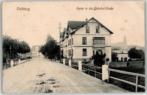 Frohburg 1916 Partie an der Bahnhof-Straße