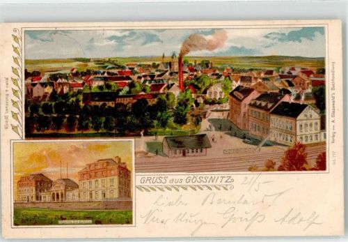 Gößnitz 1899 Bahnhof Fabrik