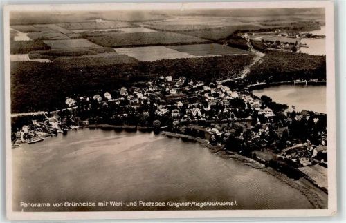 15537 O1252 Grünheide , Mark - Fliegeraufnahme Werlsee Peetzsee