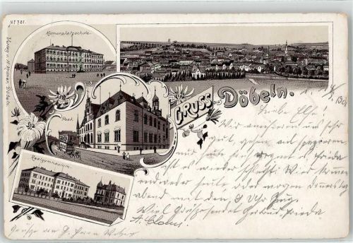 Döbeln 1901 Körnerplatzschule Post Realgymnasium