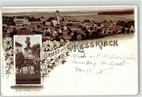 88605 W7790 Meßkirch 1899 Lithographie Conradin-Kreutzer-Denkmal
