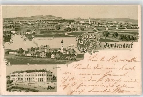Aulendorf 1902 Bahnhof Gräfliches Schloss Kirche