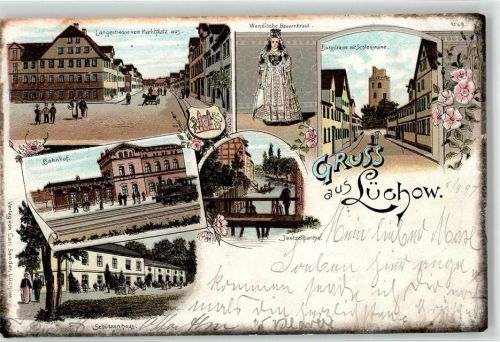 Lüchow 1897 Bahnhof Wendische Bauernbraut Burgstrasse Schlossruine