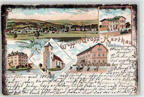 Harthaus 1907 Schloss Gesellschaftshaus Bahnhof Brauerei Kirche