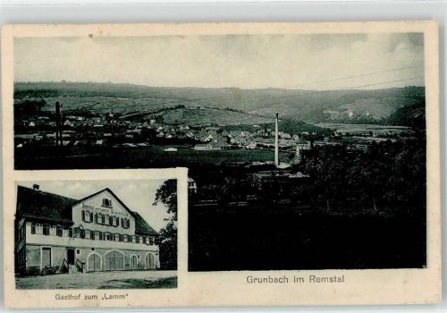 73630 W7064 Grunbach , Rems Collage Gasthaus zum Lamm Remstal