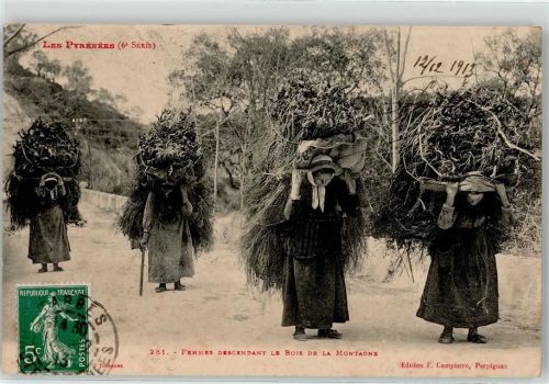 Chaumont 1913 Tracht Frauen Holzträger