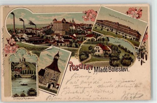 Mlada Boleslav 1898 Kirche Fabrik Kaserne