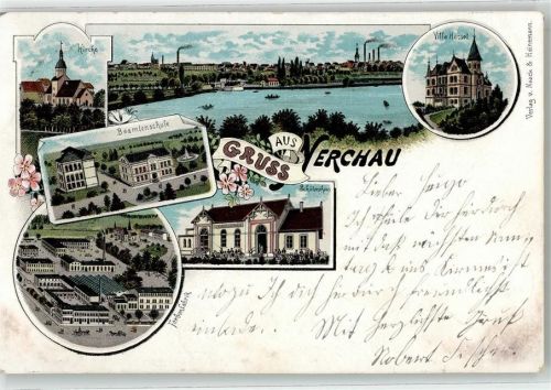 Nerchau 1902 Beamtenschule Kirche Villa Hessel Schützenhaus Farbenfabrik