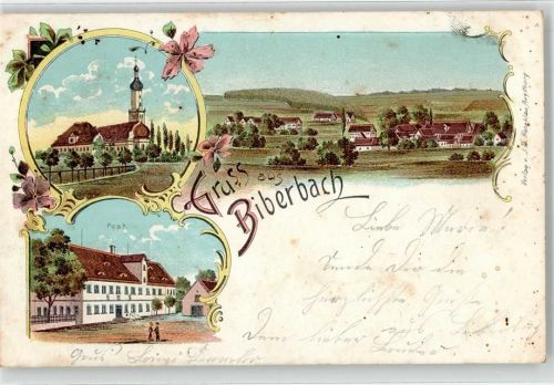 Biberach 1901 Postamt Kirche
