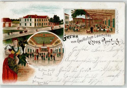 Großporitsch 1909 Gasthaus Zum Lämmchen