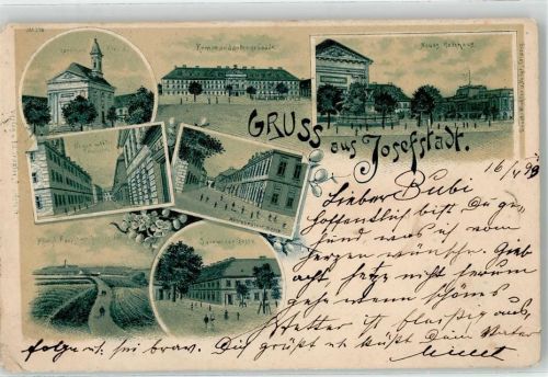 Josefov 1899 Kaserne Kirche Rathaus