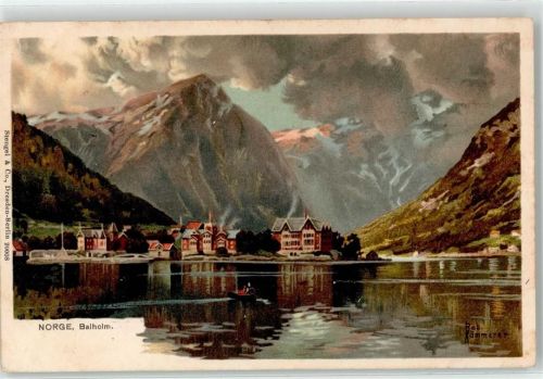 Balestrand Balholmen Lithographie sign. Kämmerer