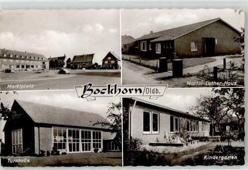 26345 W2935 Bockhorn , Jadebusen - Marktplatz VW Käfer Turnhalle Martin Luther Haus Kindergarten