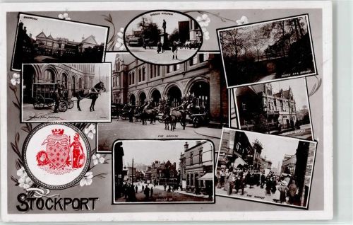 Stockport Postkutsche Marktplatz Feuerwehr