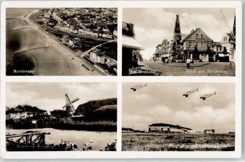 Norderney Fliegeraufnahme Am Denkmal Napoleonschanze Windmühle Flughafen Gasthaus