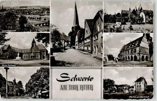 58239 W5840 Schwerte - Neues Rathaus Postplatz Kötterbachstrasse Neumarkt Bahnhof