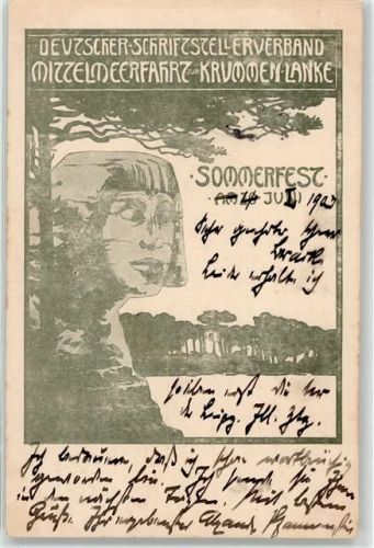 1903 Sommerfest Schriftstellerverband Mittelmeerfahrt zur Krummen Lanke