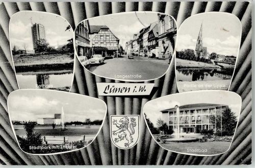Lünen Rathaus Stadtpark Theater Schwimmbad Langestrasse Brücke Lippe