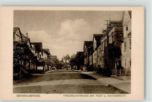Großalmerode Friedrichstrasse mit Postamt und Amtsgericht