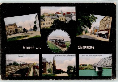 Bohumin Oderberg 1915 - Eisenbahn Bahnhof Kath. Kirche Feldpost WK I