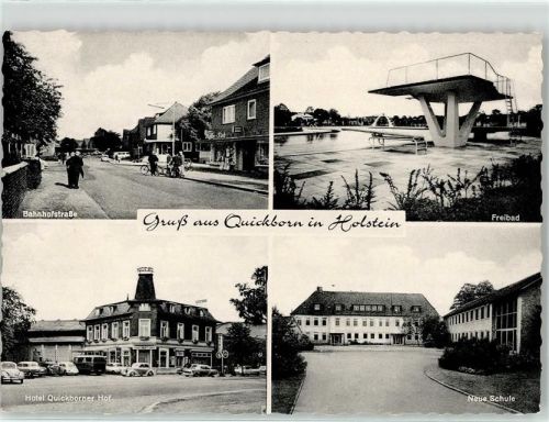 Quickborn Bahnhofstraße Hotel Quickborner Hof Schule Schwimmbad