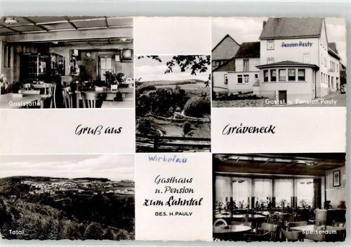 35796 W6294 Gräveneck , Lahn - Gasthaus Pension Hermann Pauly Zum Lahntal