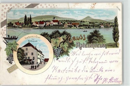 79790 W7897 Rheinheim , Hochrhein 1904 - Gasthaus zum Engel