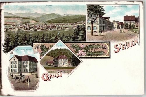 Steinen Gasthaus zum Hirschen zur Sonne Villa Köchlin Rathaus Eisenbahnstraße