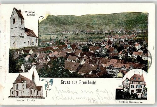 Brombach 1901 Ev. Kirche Kath. Kirche Schloss Grossmann
