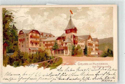 Hundseck 1899 Gasthaus sign. C. Münch