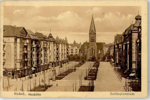 Rixdorf 1914 Schillerpromenade Litfaßsäule