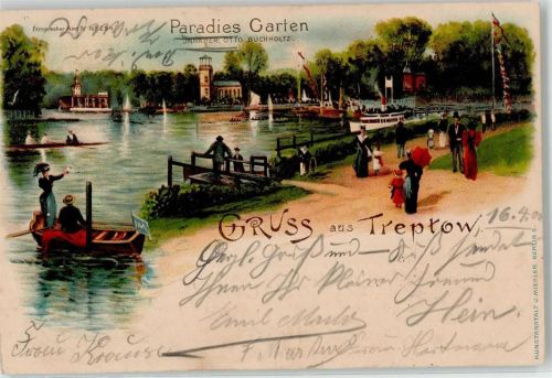 Treptow 1900 Gasthaus Paradies Garten Inhaber Otto Buchholtz