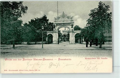 Neukölln 1900 Unions Brauerei Hasenhaide Restaurateur Staudte