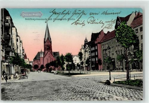 Neukölln 1915 Schillerpromenade Genezareth Kirche