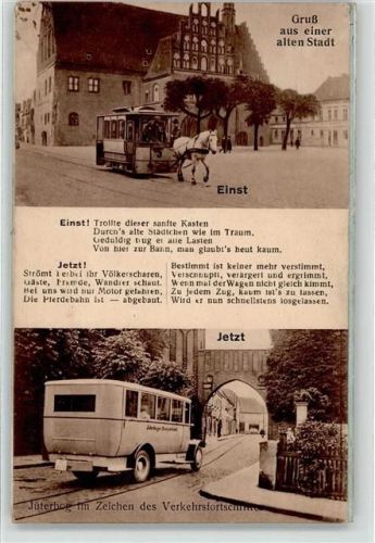 14913 O1700 Jüterbog - Omnibus Pferdestraßenbahn Verkehrsfortschritt
