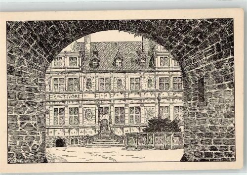 Friedewald Schloss Originalzeichnung Koch signiert