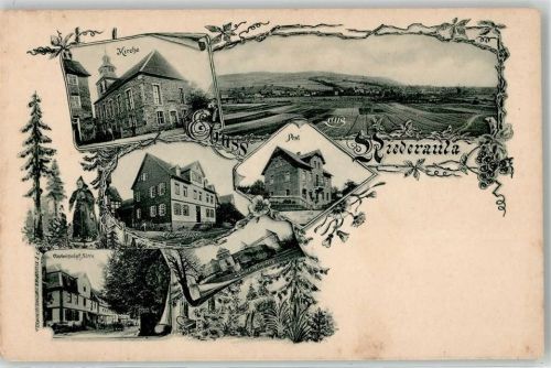 36272 W6434 Niederaula - Kirche Amtsgericht Postamt Gasthaus Stein Ruine Herzberg