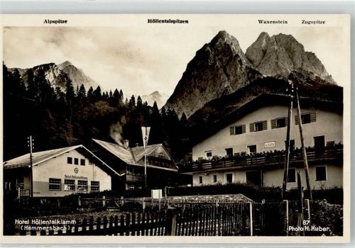 82491 W8104 Hammersbach - WK II Waxenstein Zugspitze Alpspitze Höllentalspitze Hotel Höllenklamm