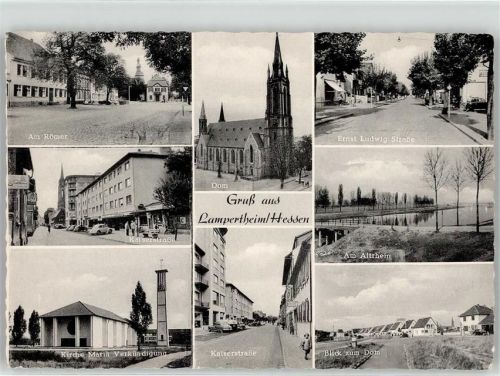 68623 W6840 Lampertheim , Hess - Kaiserstraße Dom Am Römer Kirche Mariä Verkündigung Altrhein Ernst Ludwig Straße VW Käfer