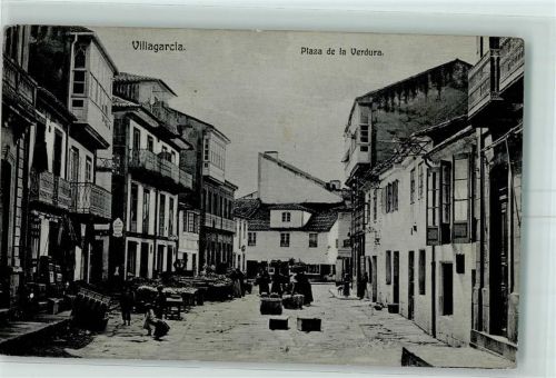 Villagarcia de Arosa Plaza de la Verdura Marktszene AK