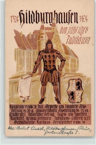 98646 O6110 Hildburghausen - 600 Jahre Jubiläum 1924 Gewerbeausstellung